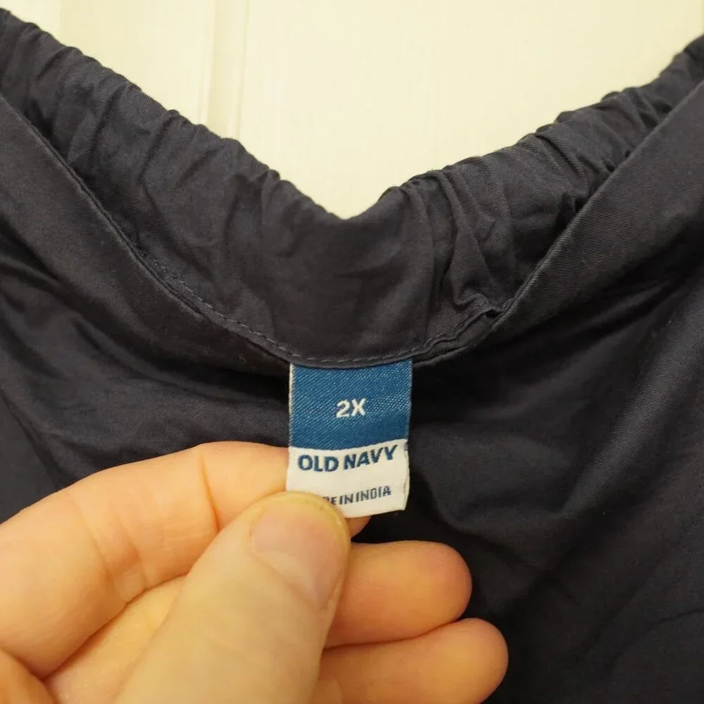 Old Navy 2X Dark Navy Midi Skirt Plus Size Flowy Pull On Casual - Picture 2 of 3